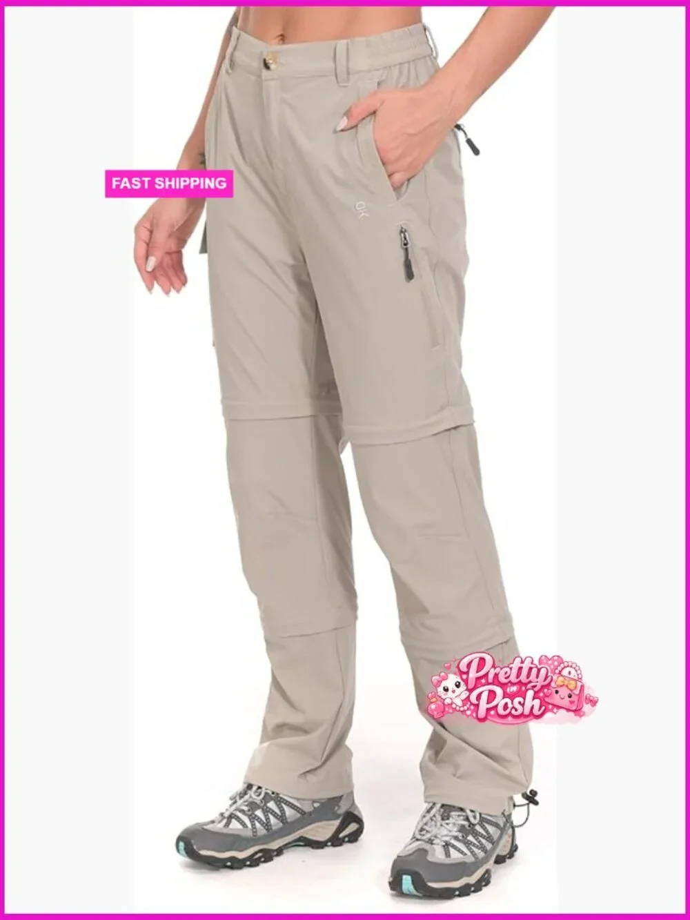 Stretch Convertible Zip-Off Quick Dry Hiking Pants Nylon Elastane